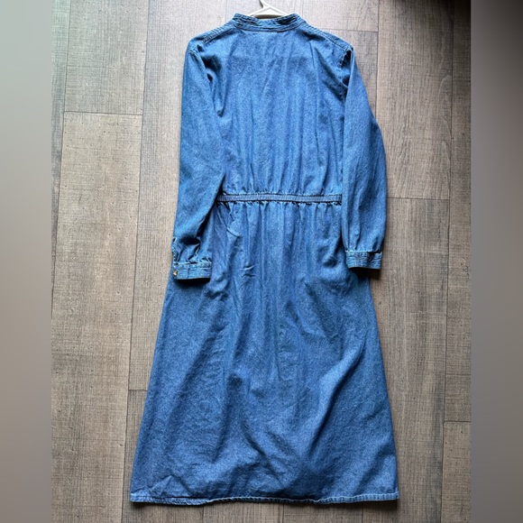 Vintage denim midi dress with pockets PL - Picture 7 of 9